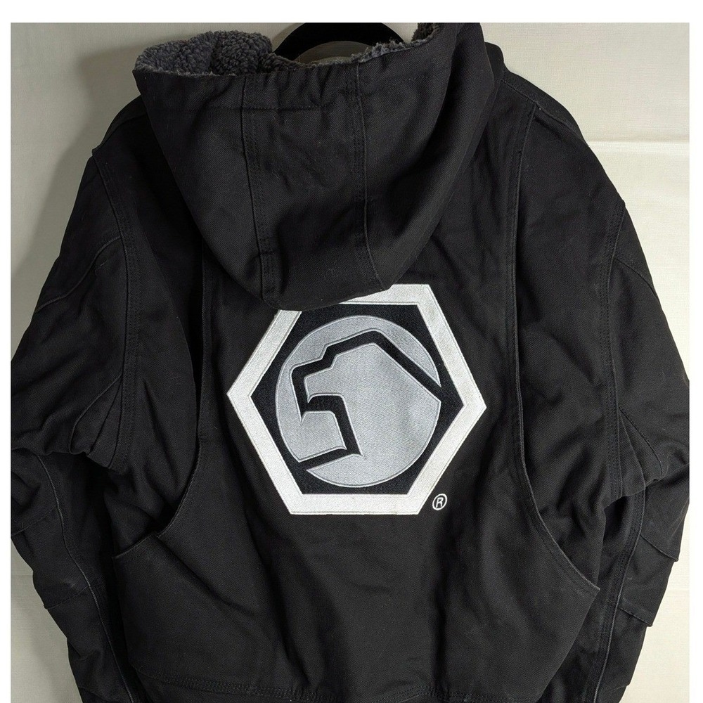 Matco Tools Big Logo Work Jacket Mens Medium Berne Chore Coat Sherpa Lined Black